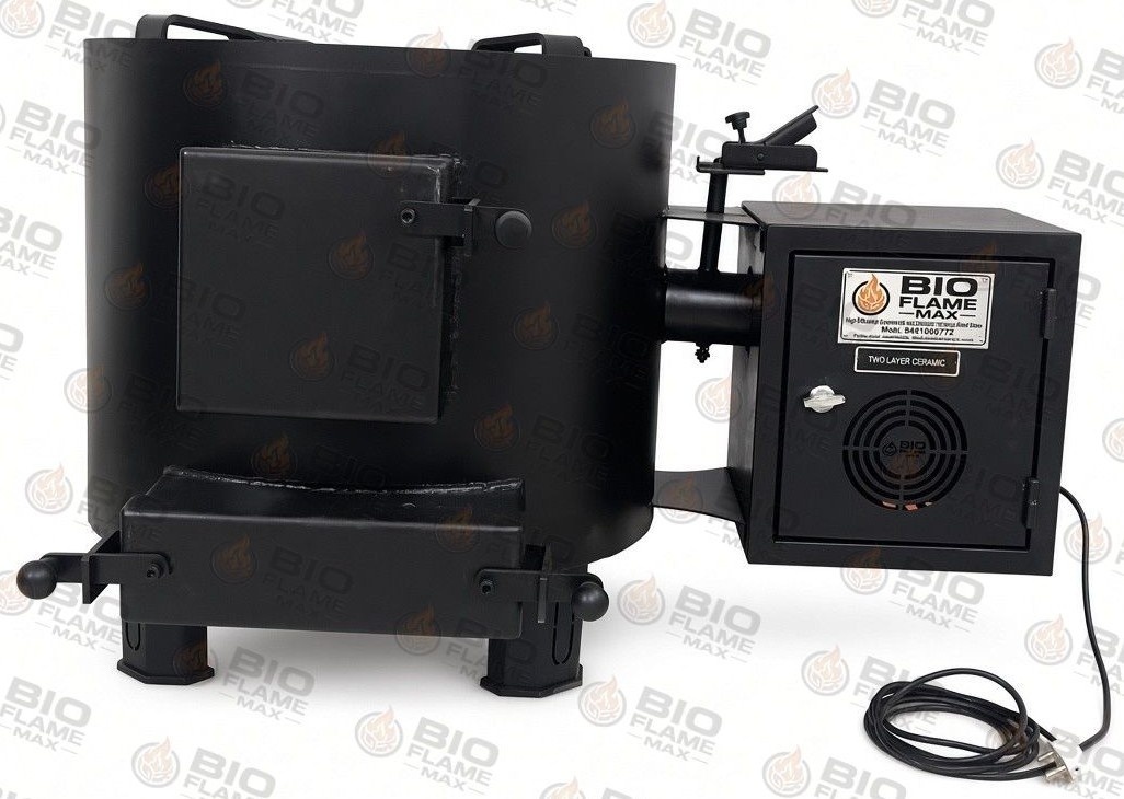 BIOFLAMEMAX® 30–80 KG ZERO SMOKE WOOD STOVE — Commercial Smokeless Biomass Wood Stove Heavy Duty Wood Chulha for Hotel & Catering