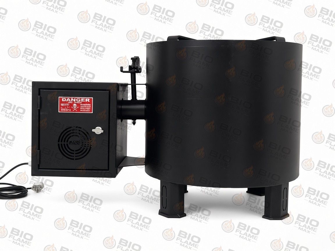 BIOFLAMEMAX® 30–80 KG Zero Smoke Wood Stove — Photo 5 — Commercial Smokeless Biomass Wood Stove Heavy Duty Wood Chulha for Hotel & Catering